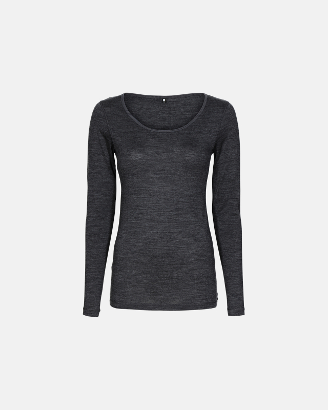Langærmet t-shirt | økologisk uld | mørk grå -JBS of Denmark Women