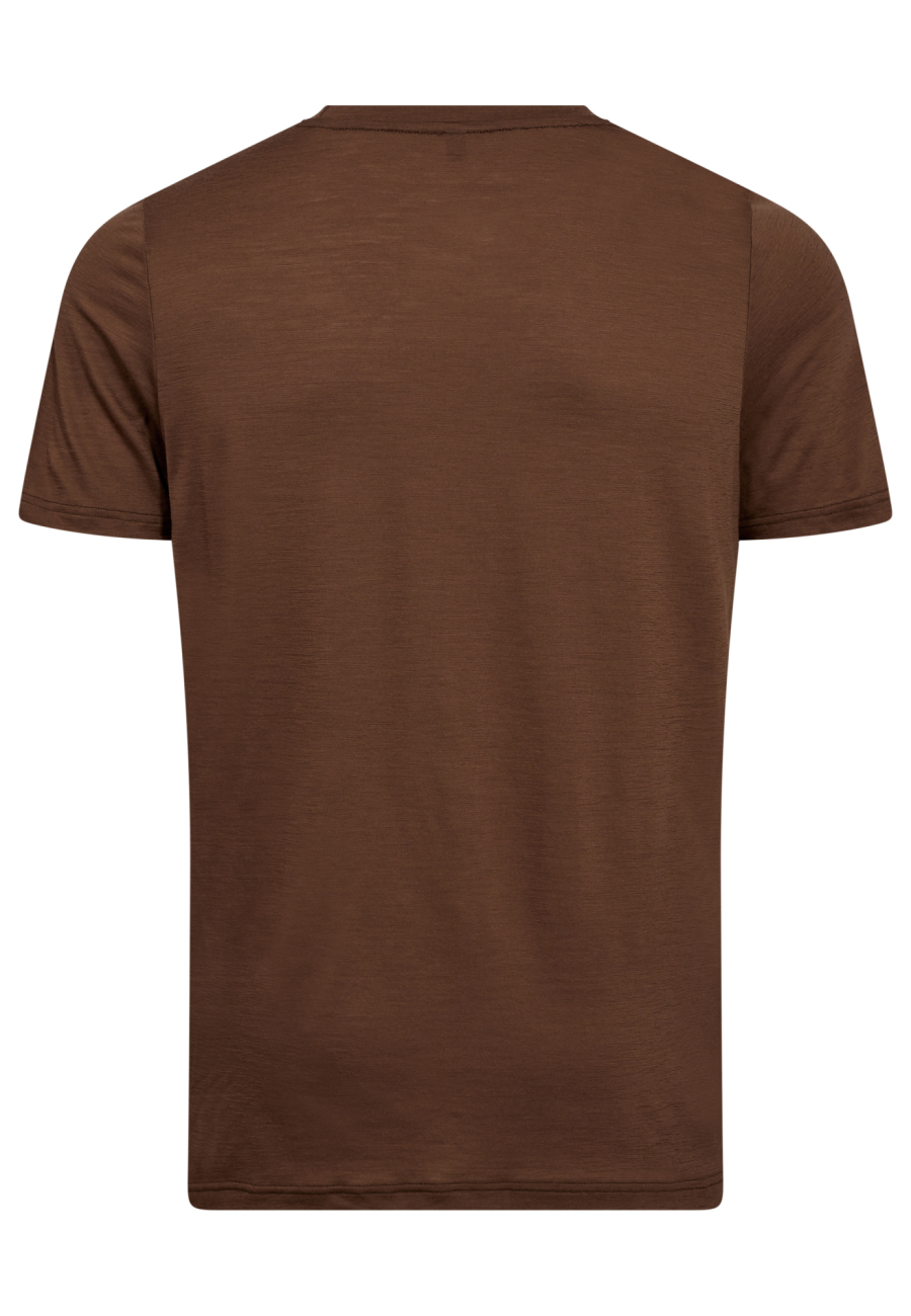 T-shirt | 100% økologisk GOTS uld | Brun -JBS of Denmark Men
