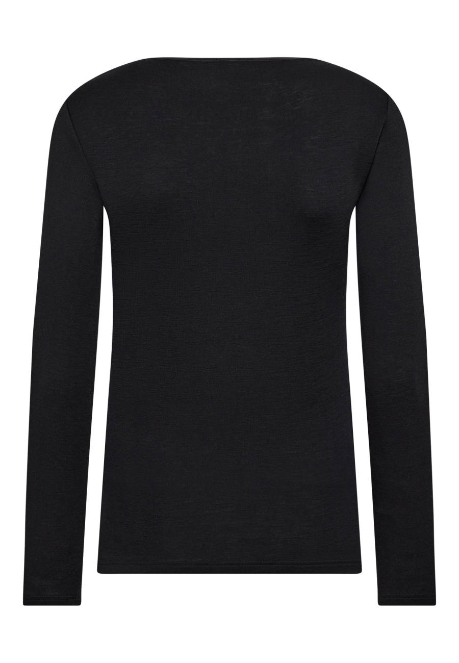 Langærmet t-shirt | 100% uld | Sort -JBS of Denmark Women