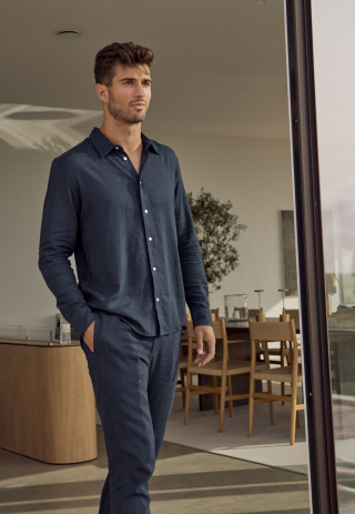 Bukser | Hør/bambusviskose | Navy -JBS of Denmark Men