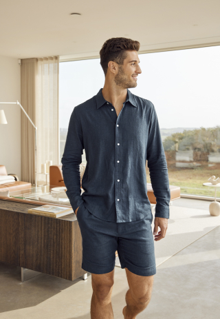 Shorts | Hør/bambusviskose | Navy -JBS of Denmark Men