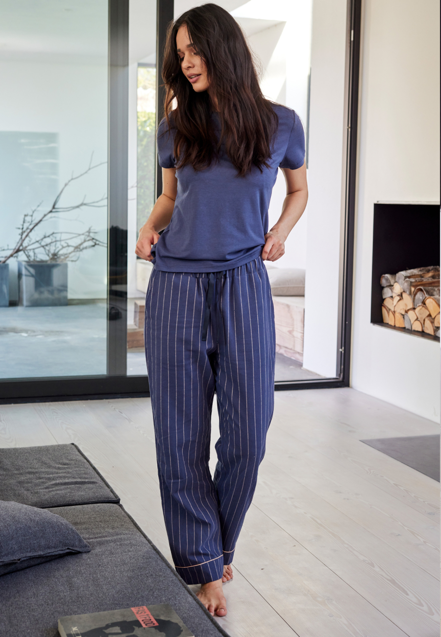 Pyjamasbukser | 100% økologisk bomuld | Blå -JBS of Denmark Women