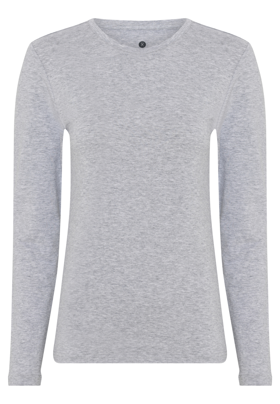 Langærmet t-shirt | Bambusviskose | Grå -JBS of Denmark Women