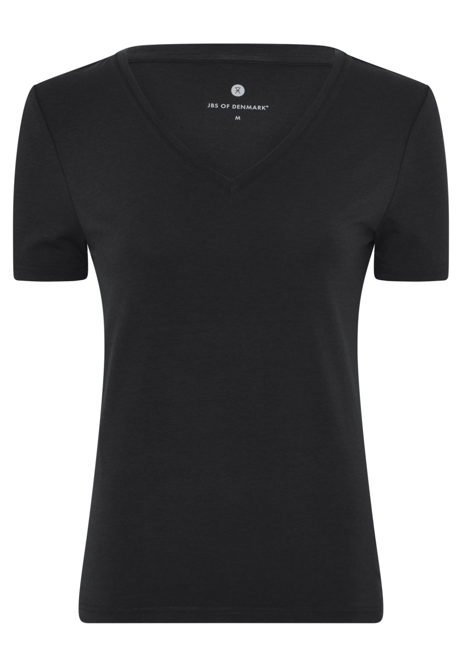 T-shirt v-neck | Bambusviskose | Sort -JBS of Denmark Women