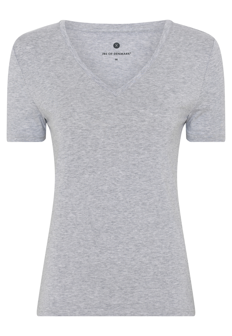 T-shirt v-neck | Bambusviskose | Grå -JBS of Denmark Women