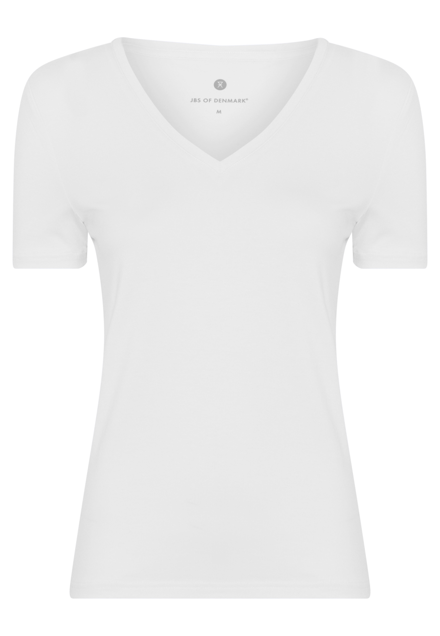 T-shirt v-neck | Bambusviskose | Hvid -JBS of Denmark Women