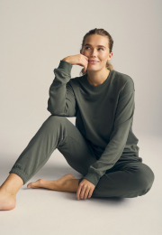 Sweatshirt med logo | Bambusviskose | Grøn -JBS of Denmark Women
