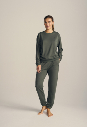 Sweatshirt med logo | Bambusviskose | Grøn -JBS of Denmark Women