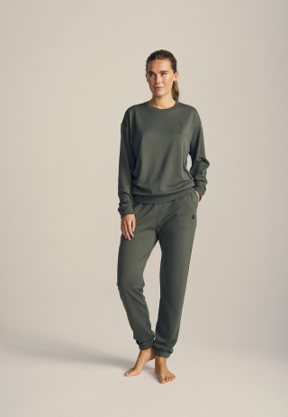 Sweatshirt med logo | Bambusviskose | Grøn -JBS of Denmark Women