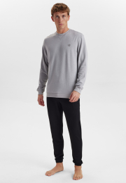 Sweatshirt med logo | Bambusviskose | Lysegrå -JBS of Denmark Men