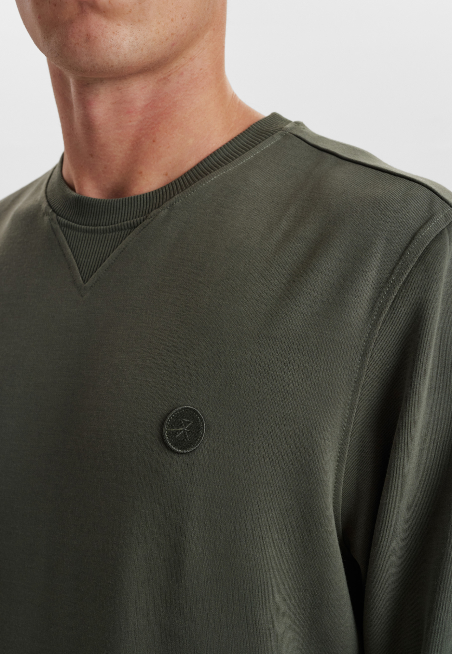 Sweatshirt med logo | Bambusviskose | Grøn -JBS of Denmark Men
