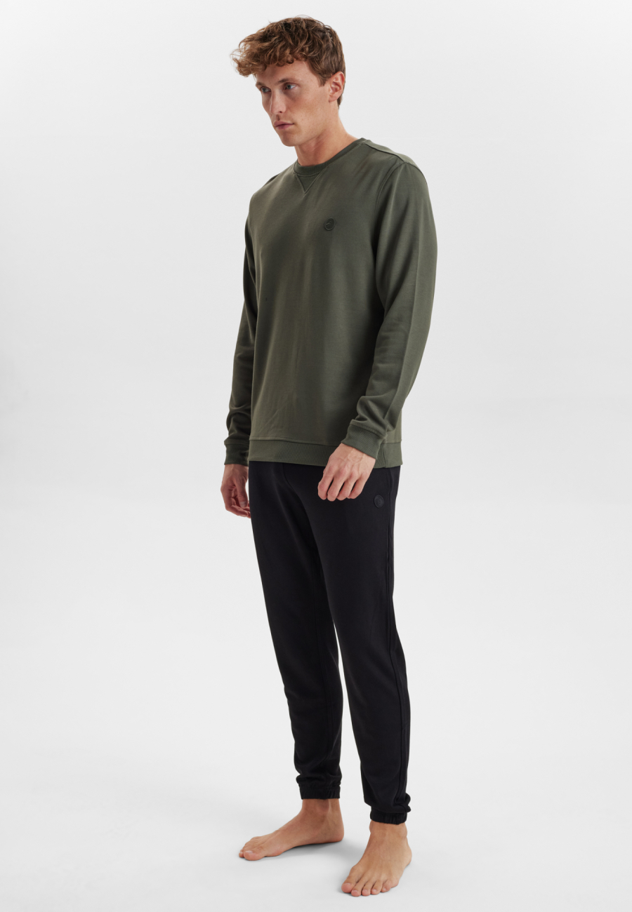 Sweatshirt med logo | Bambusviskose | Grøn -JBS of Denmark Men
