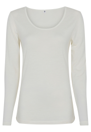 Langærmet t-shirt | Økologisk uld | Ivory -JBS of Denmark Women