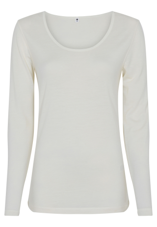 Langærmet t-shirt | Økologisk uld | Ivory -JBS of Denmark Women