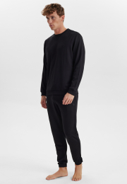 Sweatshirt med logo | Bambusviskose | Sort -JBS of Denmark Men