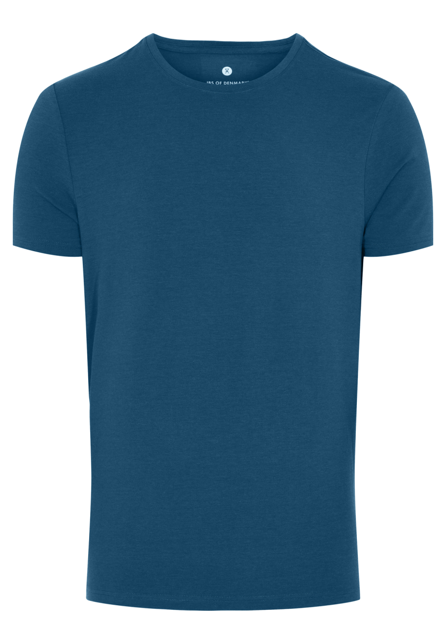 T-shirt o-hals, Bambusviskose, Blå