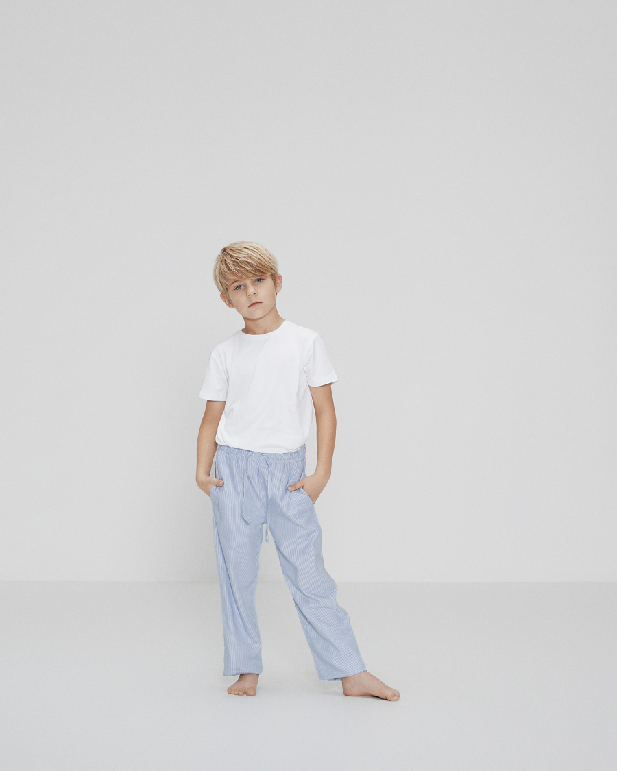 Pyjamasbukser, Bambusviskose, Blå