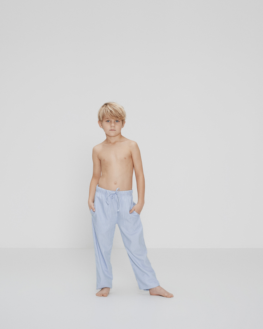 Pyjamasbukser, Bambusviskose, Blå
