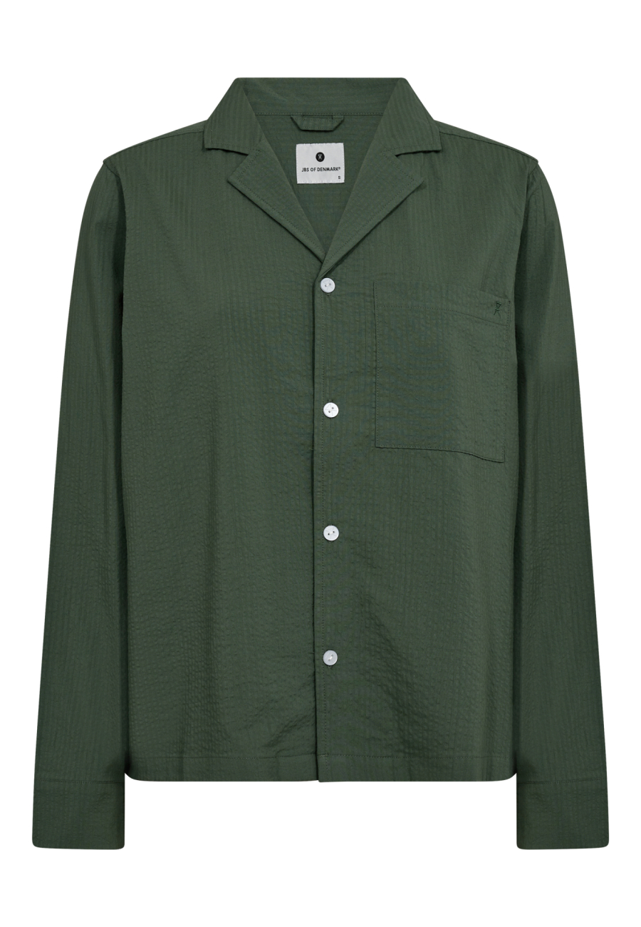 Pyjamasskjorte "Seersucker" | Bambusviskose | Grøn -JBS of Denmark Women