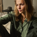Pyjamasskjorte "Seersucker" | Bambusviskose | Grøn -JBS of Denmark Women
