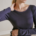 Langærmet t-shirt | 100% uld | Lavendel -JBS of Denmark Women
