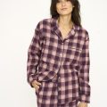 Pyjamasskjorte | 100% økologisk bomuld | Rødternet -JBS of Denmark Women