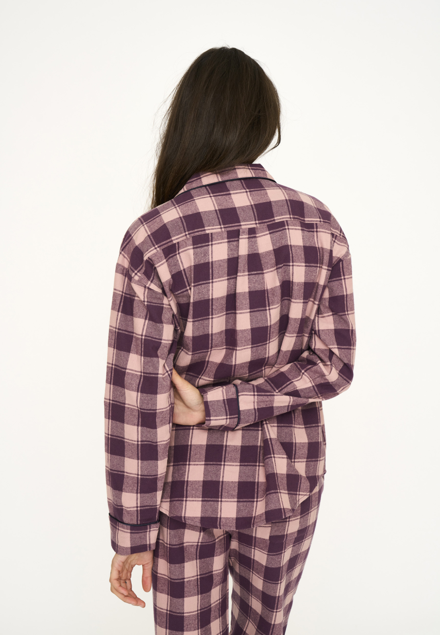 Pyjamasskjorte | 100% økologisk bomuld | Rødternet -JBS of Denmark Women