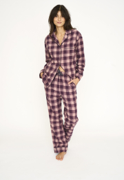 Pyjamasskjorte | 100% økologisk bomuld | Rødternet -JBS of Denmark Women