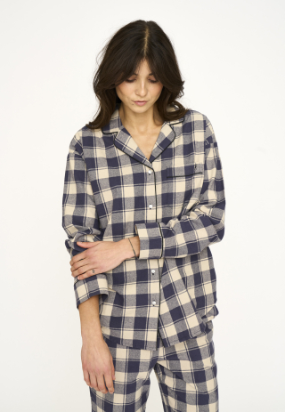 Pyjamasskjorte | 100% økologisk bomuld | Gråternet -JBS of Denmark Women