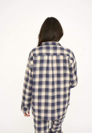 Pyjamasskjorte | 100% økologisk bomuld | Gråternet -JBS of Denmark Women