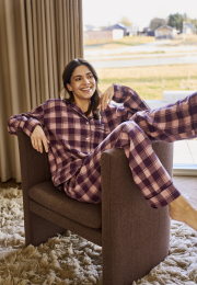 Natbukser "flannel" | 100% økologisk bomuld | Rødternet -JBS of Denmark Women