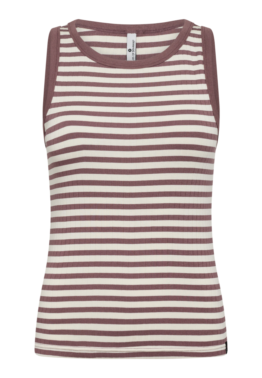 Tanktop "rib"  | Bambusviskose | Mørk rosastribet -JBS of Denmark Women