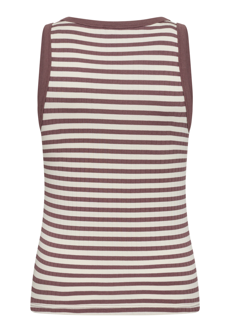 Tanktop "rib"  | Bambusviskose | Mørk rosastribet -JBS of Denmark Women