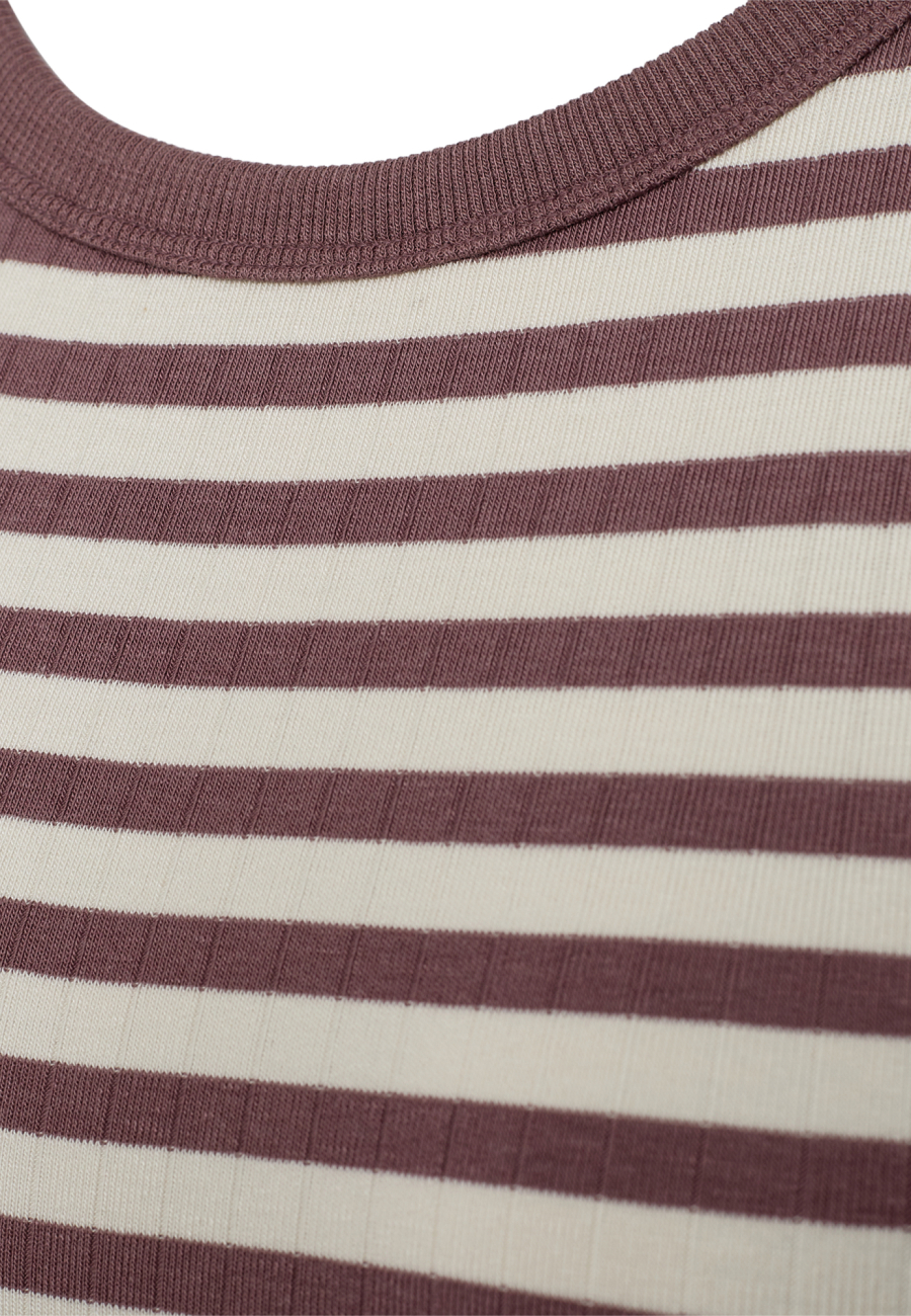 Tanktop "rib"  | Bambusviskose | Mørk rosastribet -JBS of Denmark Women