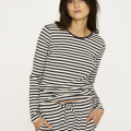 Langærmet T-shirt "rib" | Bambusviskose | Blåstribet -JBS of Denmark Women