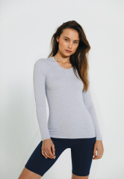 Langærmet t-shirt | Bambusviskose | Grå -JBS of Denmark Women