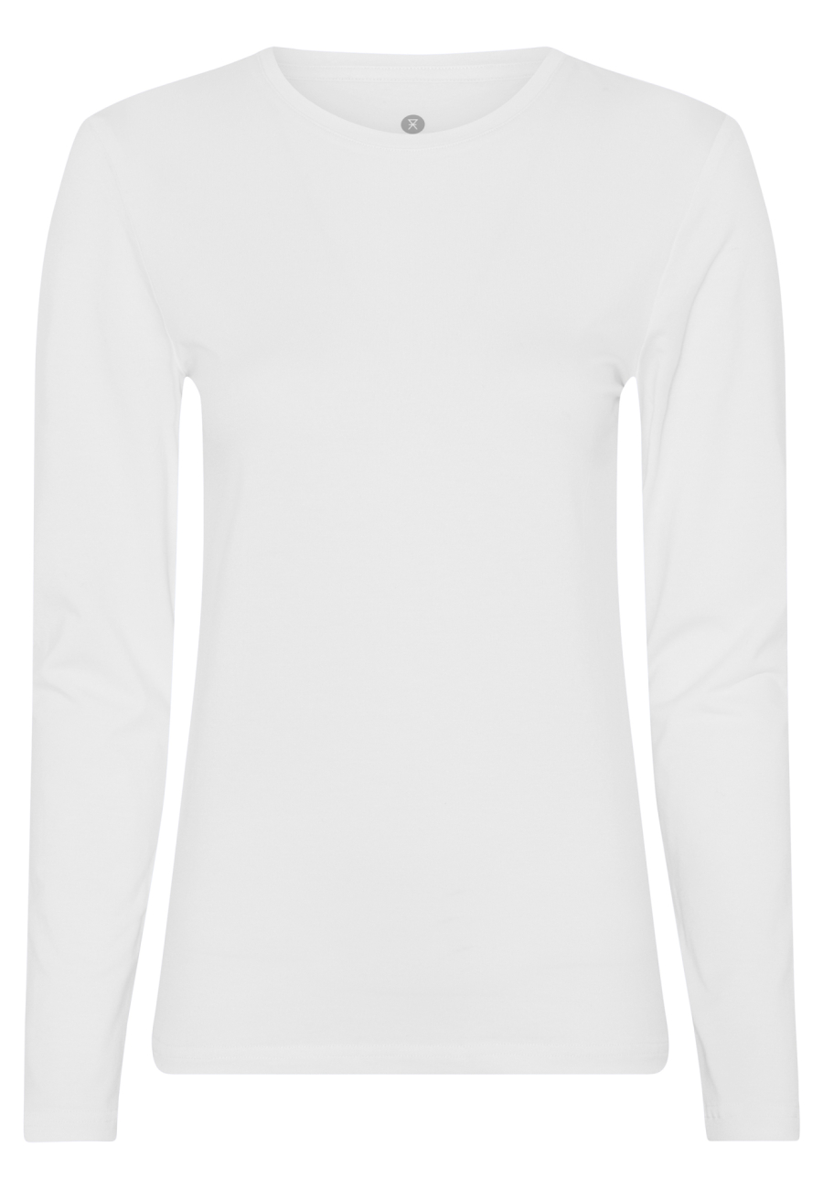 Langærmet t-shirt, Bambusviskose, Hvid