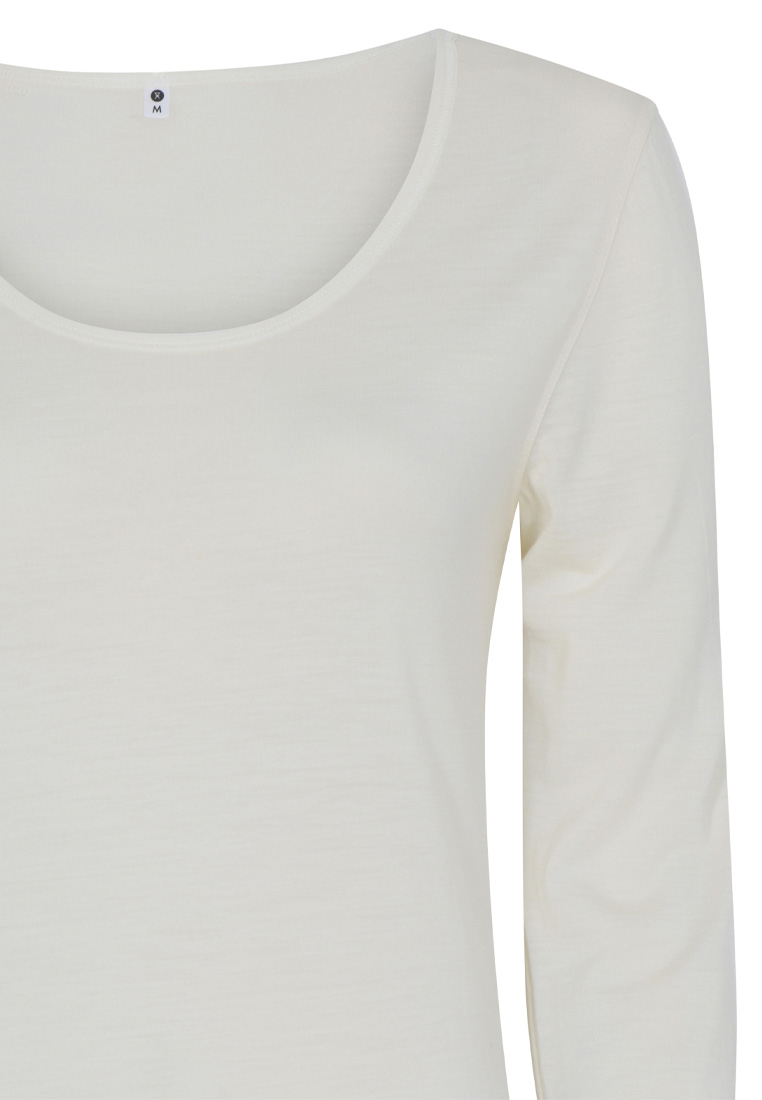 Langærmet t-shirt | Økologisk uld | Ivory -JBS of Denmark Women