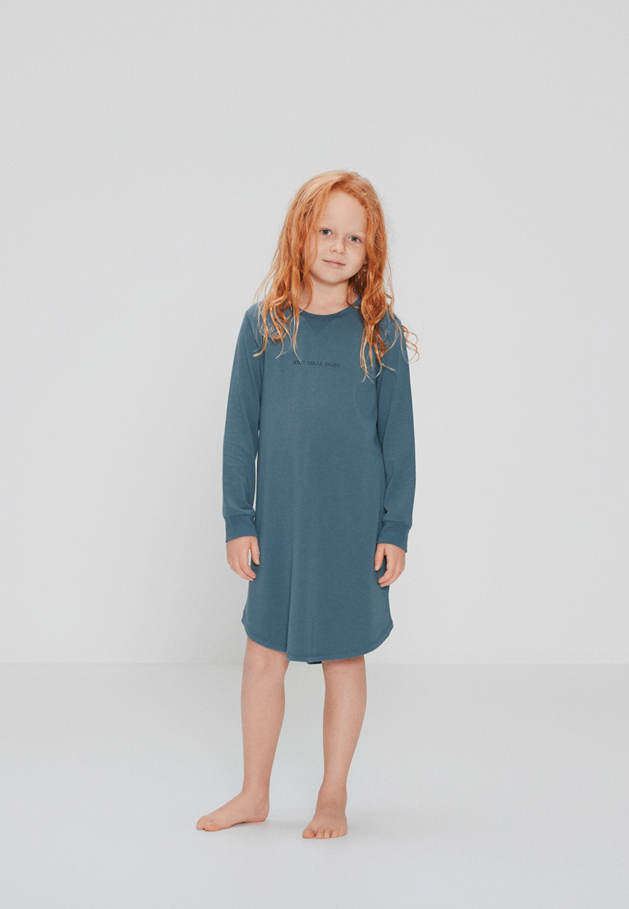 Natkjole med logo | Bambusviskose | Blå -JBS of Denmark Kids