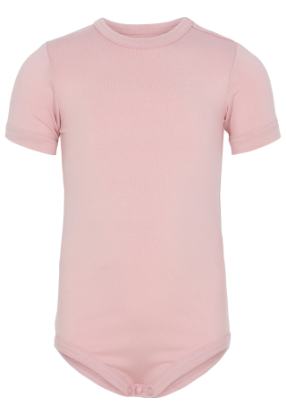 Kortærmet body, Bambusviskose, Rose Kortærmet body, Bambusviskose, Rose