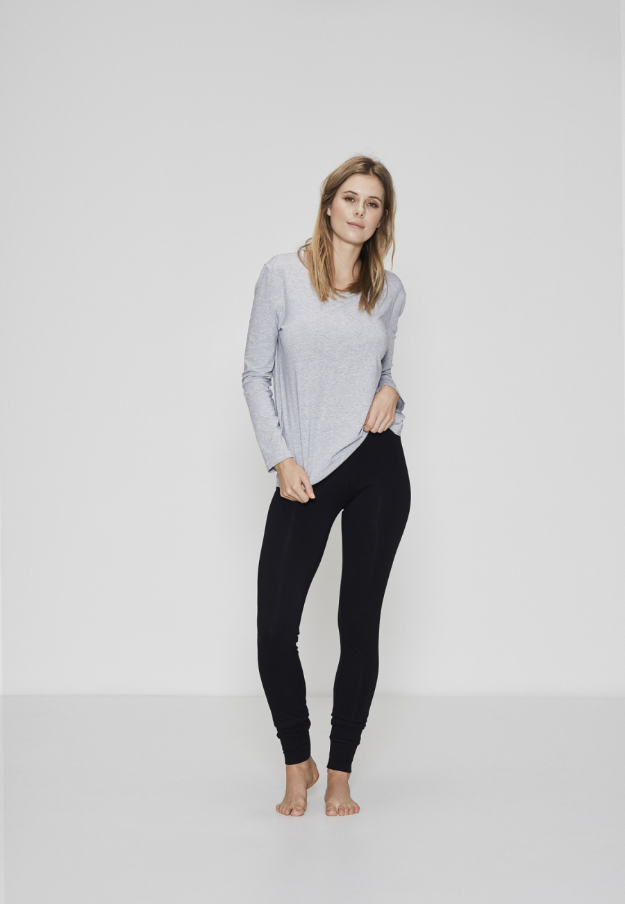 Langærmet t-shirt, Bambusviskose, Grå