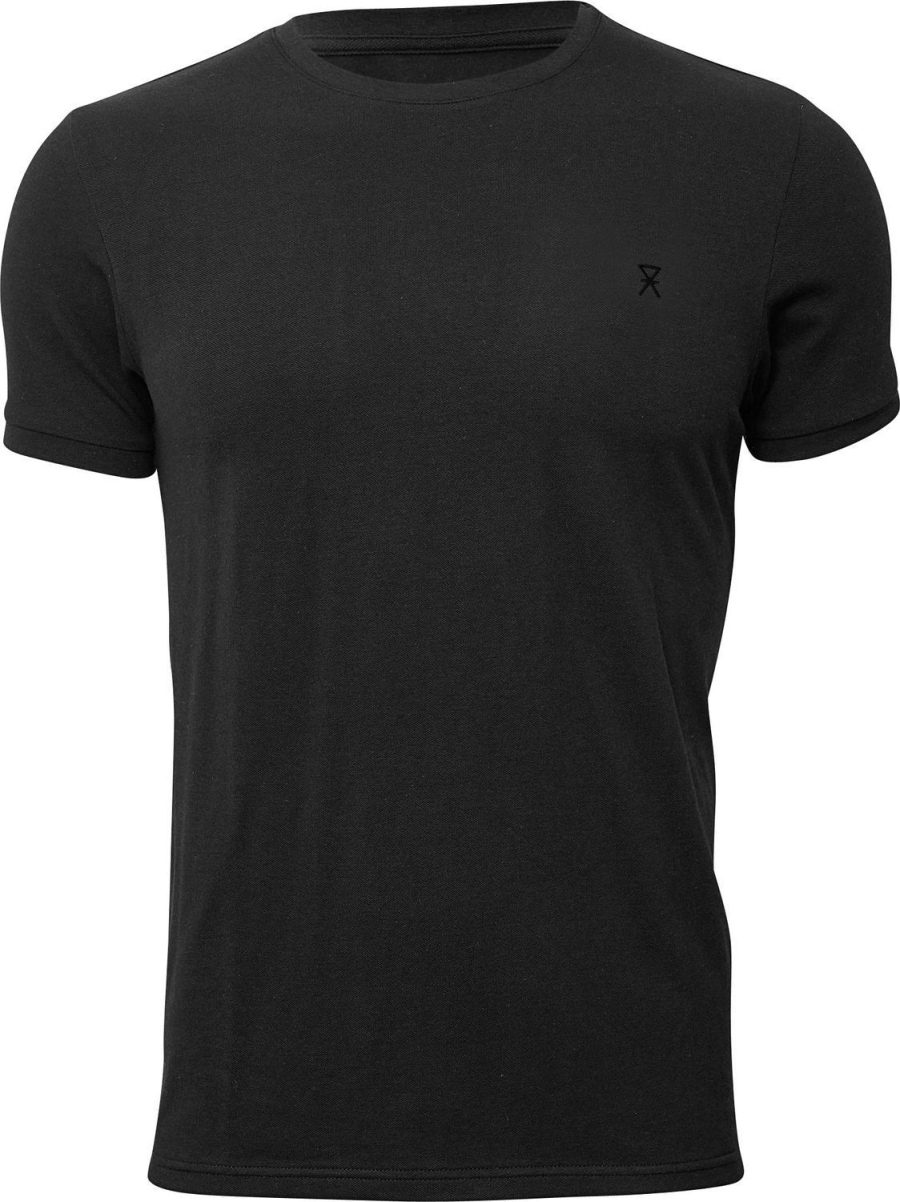 Piqué t-shirt, Bambusviskose, sort