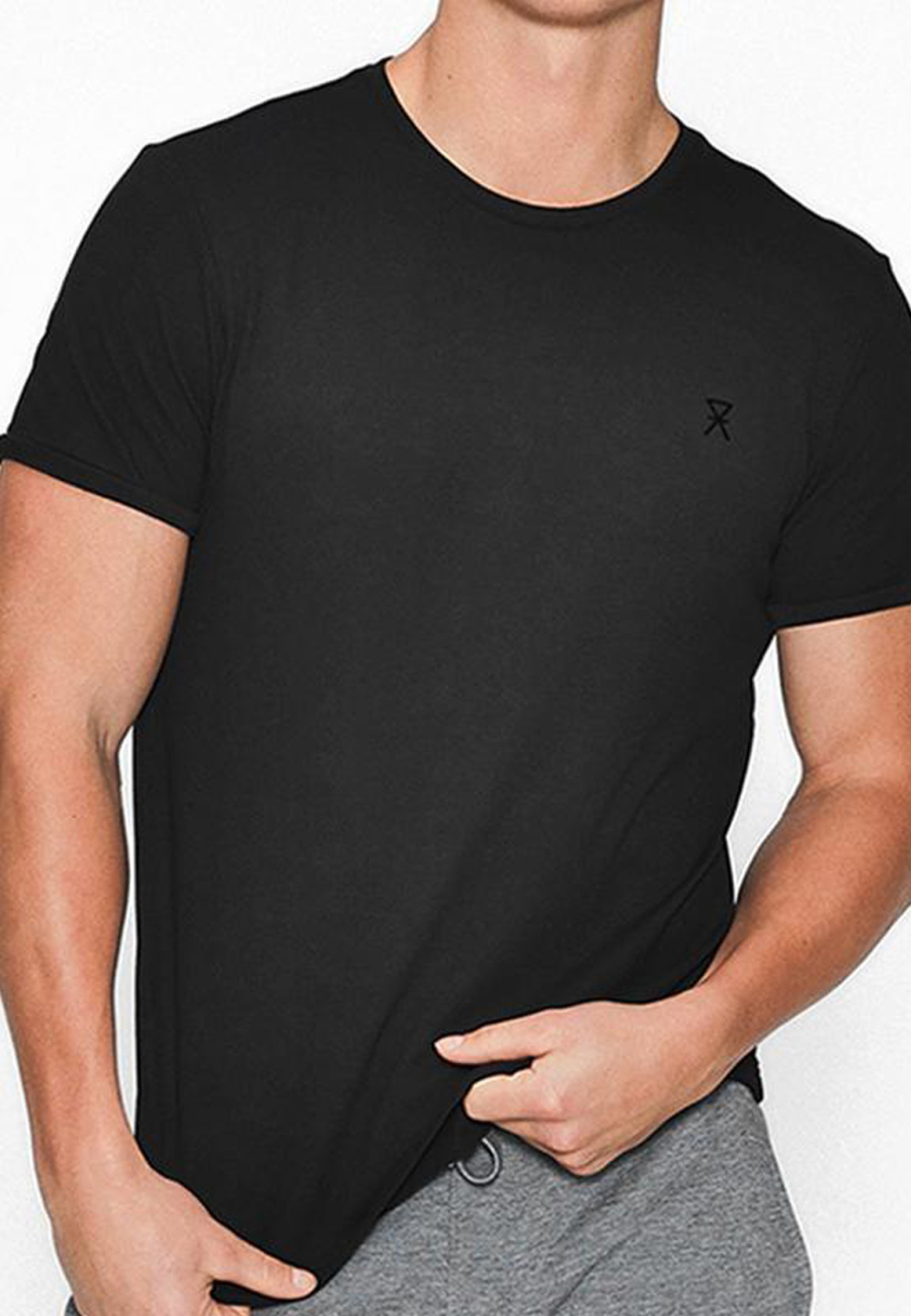 Piqué t-shirt, Bambusviskose, sort