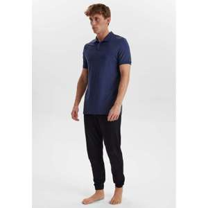 Piqué polo, Bambusviskose, Marine