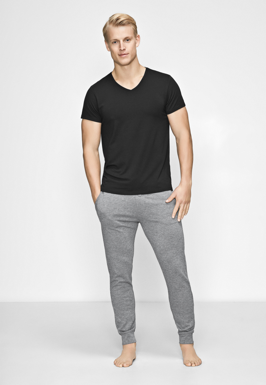 T-shirt v-hals, bambus, sort