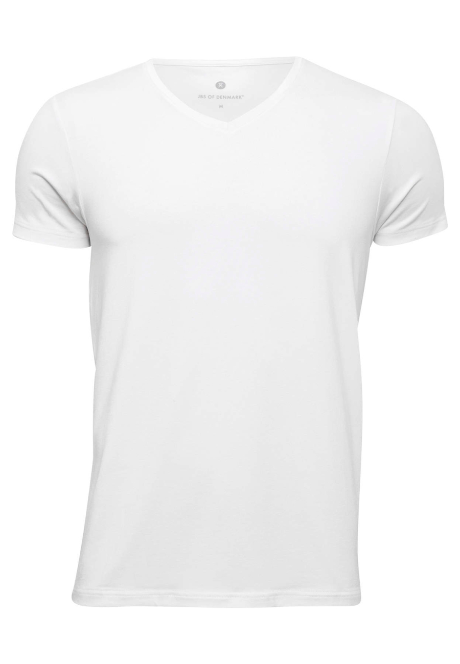 T-shirt v-hals, bambus, hvid