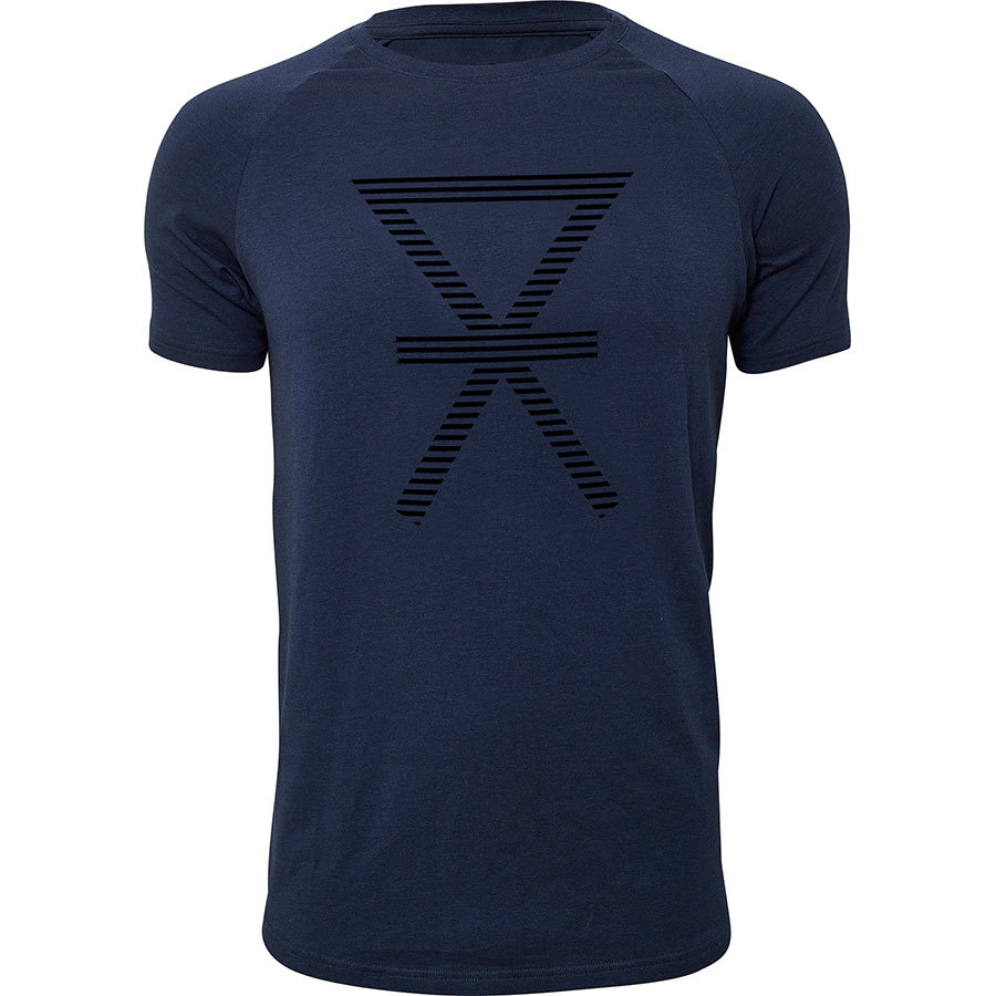 T-shirt med tryk, bambus, marine
