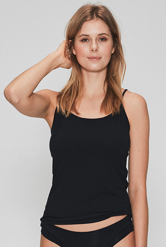 Top med smalle stropper | bambus | sort -JBS of Denmark Women