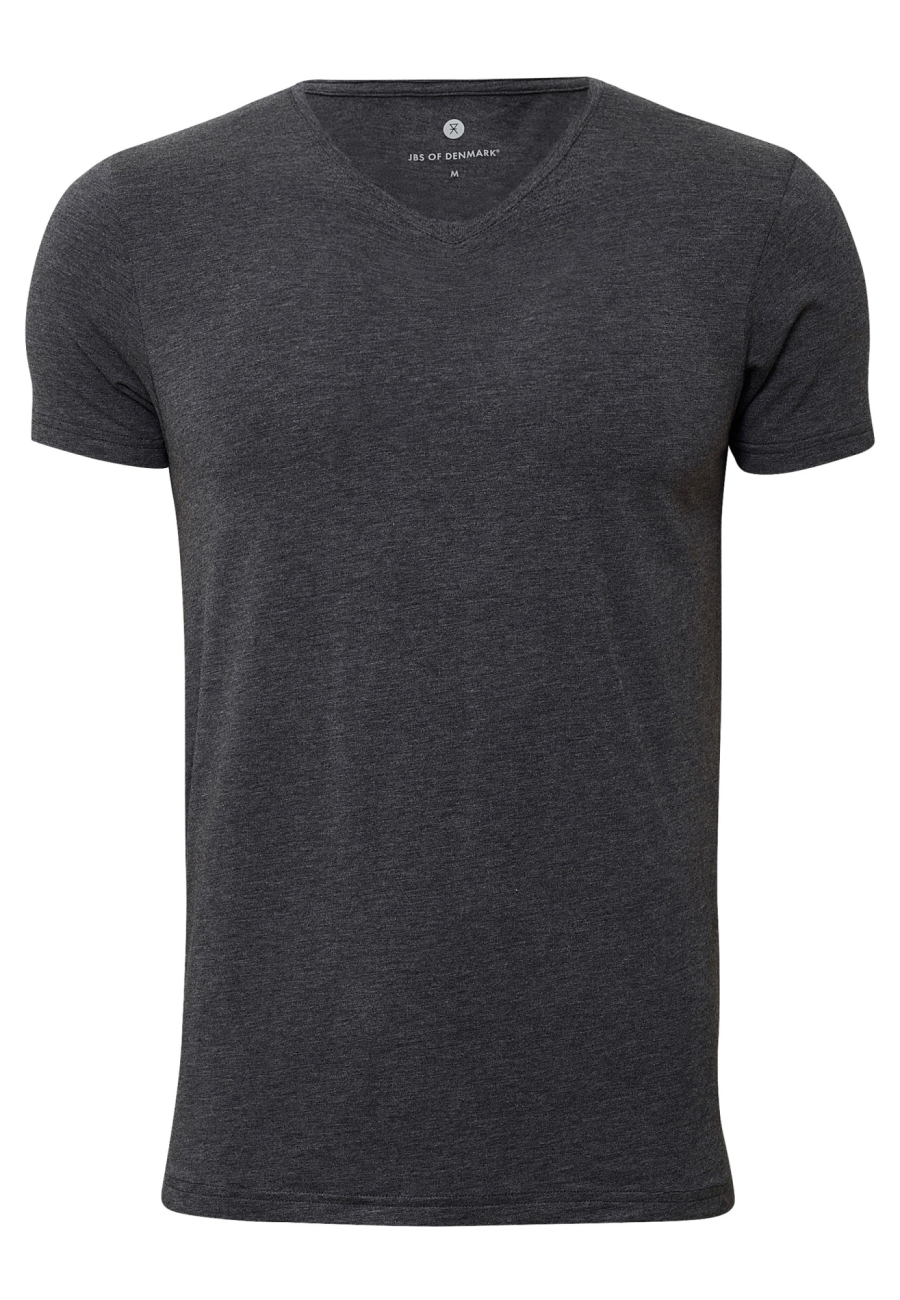 T-shirt v-hals, Bambusviskose, Mørk grå