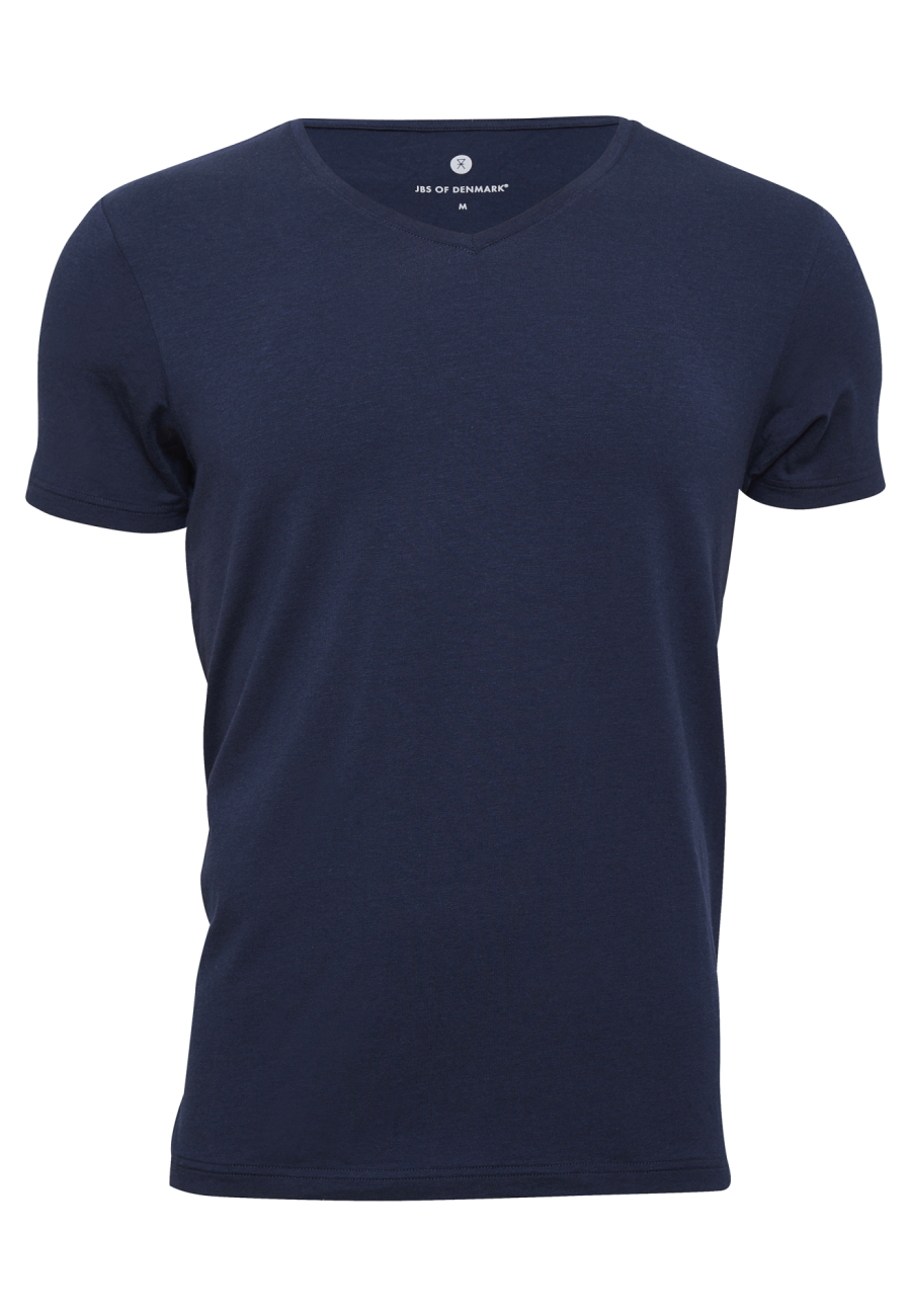 T-shirt v-hals, Bambusviskose, Marine